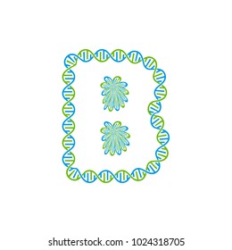 B Dna Letter Logo Icon Design
