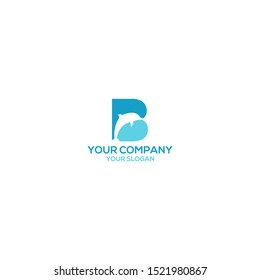 B Dolphin Logo Design Vector