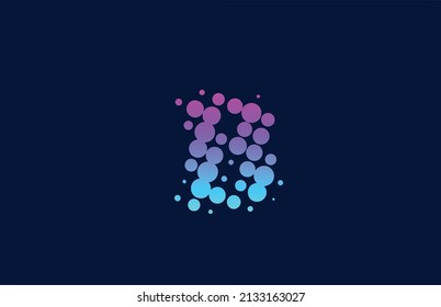 B dot alphabet letter logo icon design. Creative template for company and business in pink blue colors