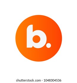 B Dots Letter Logo. Orange Circle. Design Vector Illustration.