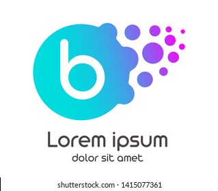 b dots logo with gradient full vector