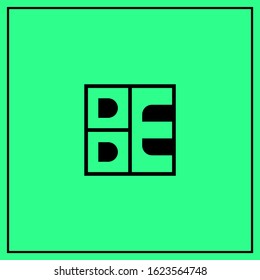 B and E, BE Uppercase Letter Initial flat and clean Logo Design Template Vector Illustration - minimal concept