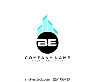 B E Initial building logo concept - Vector