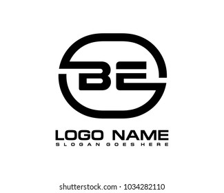 B E Initial circle logo template vector