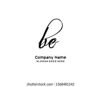 B E Initial Handwriting Logo Template