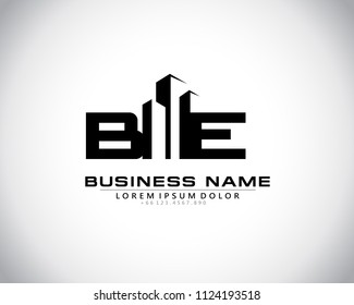 B E Initial logo concept with building template vector.