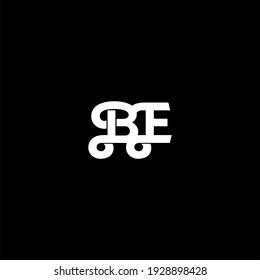 B E letter logo abstract design on black color background. be alphabet