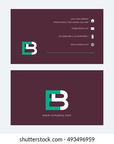 B & E Letter logo, with Business card template
