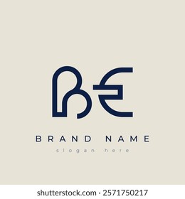 B and E logo design. BE abstract Letters Logo Monogram. This logo design is the process of creating a visual symbol that represents a brand, company, or individual.