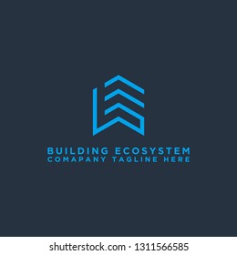 The B E logo design icon for the Property logo and building - a universal creative premium symbol. - Vector
