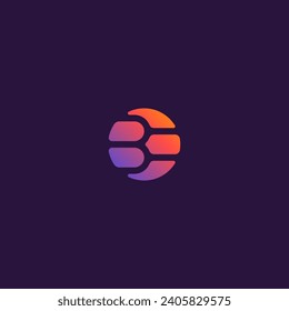 B E monogram logo inside circle shape.