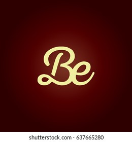 B E running Letter joint logo design vector element
