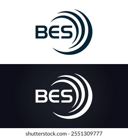 B E S design. Carta BES branca. Design do logotipo da letra BES, B E S. Logotipo da letra B E S 