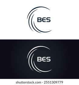 B E S design. Carta BES branca. Design do logotipo da letra BES, B E S. Logotipo da letra B E S 