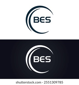 B E S design. White BES letter. BES, B E S letter logo design. B E S letter logo 