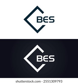 B E S design. Carta BES branca. Design do logotipo da letra BES, B E S. Logotipo da letra B E S 