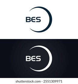 B E S design. Carta BES branca. Design do logotipo da letra BES, B E S. Logotipo da letra B E S 