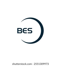 B E S design. Carta BES branca. Design do logotipo da letra BES, B E S. Logotipo da letra B E S 