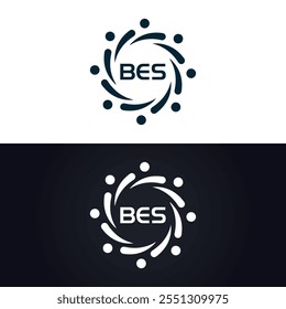 B E S design. Carta BES branca. Design do logotipo da letra BES, B E S. Logotipo da letra B E S 