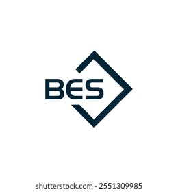 B E S design. Carta BES branca. Design do logotipo da letra BES, B E S. Logotipo da letra B E S 