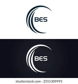 B E S design. Carta BES branca. Design do logotipo da letra BES, B E S. Logotipo da letra B E S 