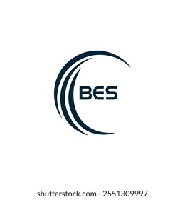 B E S design. Carta BES branca. Design do logotipo da letra BES, B E S. Logotipo da letra B E S 