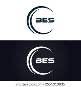 B E S design. Carta BES branca. Design do logotipo da letra BES, B E S. Logotipo da letra B E S 