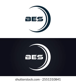 B E S design. Carta BES branca. Design do logotipo da letra BES, B E S. Logotipo da letra B E S 