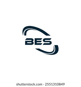 B E S design. Carta BES branca. Design do logotipo da letra BES, B E S. Logotipo da letra B E S 