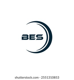 B E S design. Carta BES branca. Design do logotipo da letra BES, B E S. Logotipo da letra B E S 