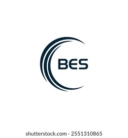 B E S design. Carta BES branca. Design do logotipo da letra BES, B E S. Logotipo da letra B E S 