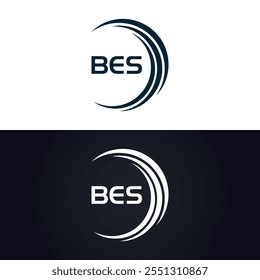 B E S design. Carta BES branca. Design do logotipo da letra BES, B E S. Logotipo da letra B E S 