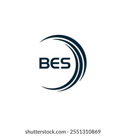 B E S design. Carta BES branca. Design do logotipo da letra BES, B E S. Logotipo da letra B E S 