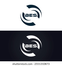 B E S design. Carta BES branca. Design do logotipo da letra BES, B E S. Logotipo da letra B E S 