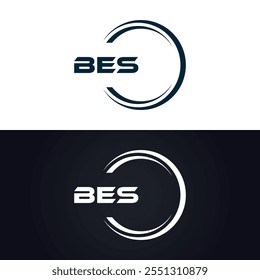 B E S design. White BES letter. BES, B E S letter logo design. B E S letter logo 