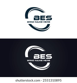 B E S design. Carta BES branca. Design do logotipo da letra BES, B E S. Logotipo da letra B E S 