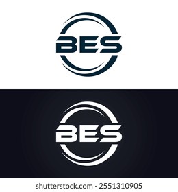 B E S design. White BES letter. BES, B E S letter logo design. B E S letter logo 