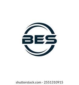 B E S design. Carta BES branca. Design do logotipo da letra BES, B E S. Logotipo da letra B E S 