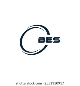 B E S design. Carta BES branca. Design do logotipo da letra BES, B E S. Logotipo da letra B E S 