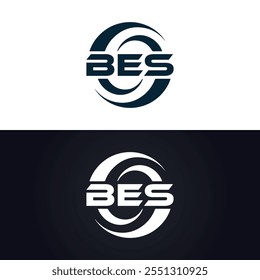 B E S design. Carta BES branca. Design do logotipo da letra BES, B E S. Logotipo da letra B E S 