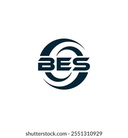 B E S design. Carta BES branca. Design do logotipo da letra BES, B E S. Logotipo da letra B E S 