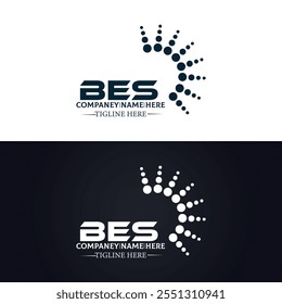 B E S design. Carta BES branca. Design do logotipo da letra BES, B E S. Logotipo da letra B E S 