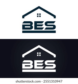 B E S design. Carta BES branca. Design do logotipo da letra BES, B E S. Logotipo da letra B E S 