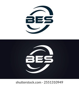 B E S design. White BES letter. BES, B E S letter logo design. B E S letter logo 