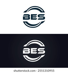 B E S design. Carta BES branca. Design do logotipo da letra BES, B E S. Logotipo da letra B E S 