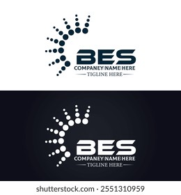 Diseño B E S. Carta blanca de BES. Diseño de logotipo de la letra BES, BE S. Logotipo de la letra B E S 