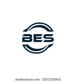 B E S design. Carta BES branca. Design do logotipo da letra BES, B E S. Logotipo da letra B E S 