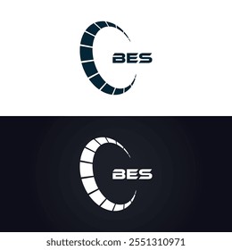 B E S design. Carta BES branca. Design do logotipo da letra BES, B E S. Logotipo da letra B E S 