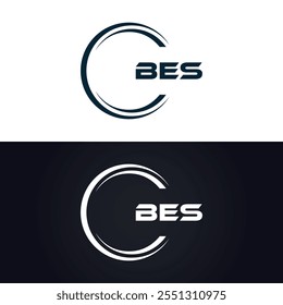 B E S design. White BES letter. BES, B E S letter logo design. B E S letter logo 