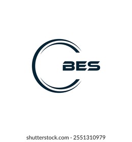 B E S design. Carta BES branca. Design do logotipo da letra BES, B E S. Logotipo da letra B E S 